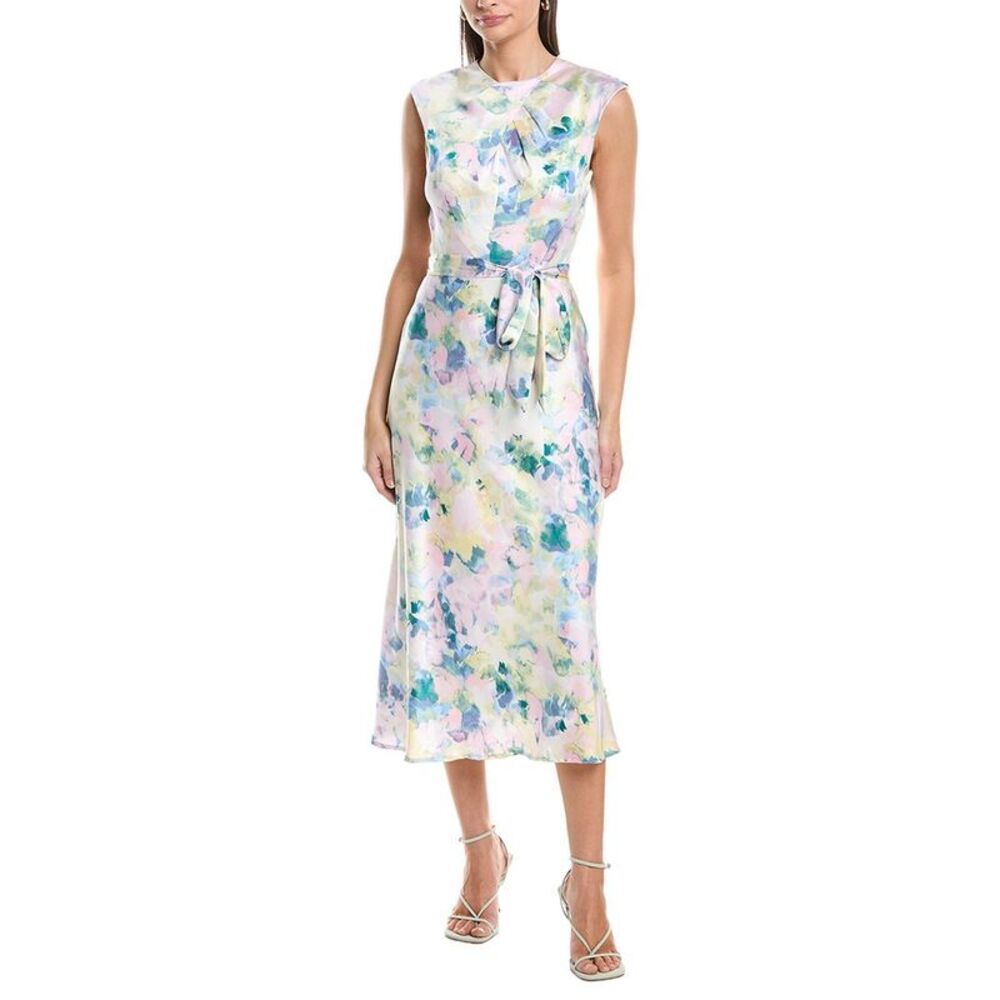 Tahari Asl Womens Sleeveless Midi Dress, White